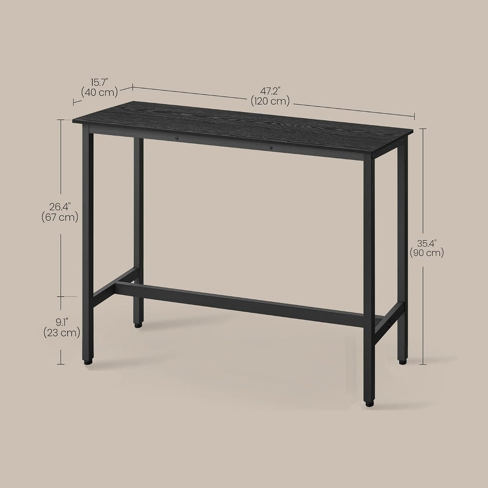 VASAGLE Bar Table, Narrow Long, High Top Pub Table, Steel Frame