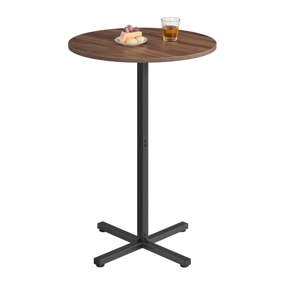 VASAGLE Round Bar Table, High Top Bar Pub Table, Metal Frame and Cross Base