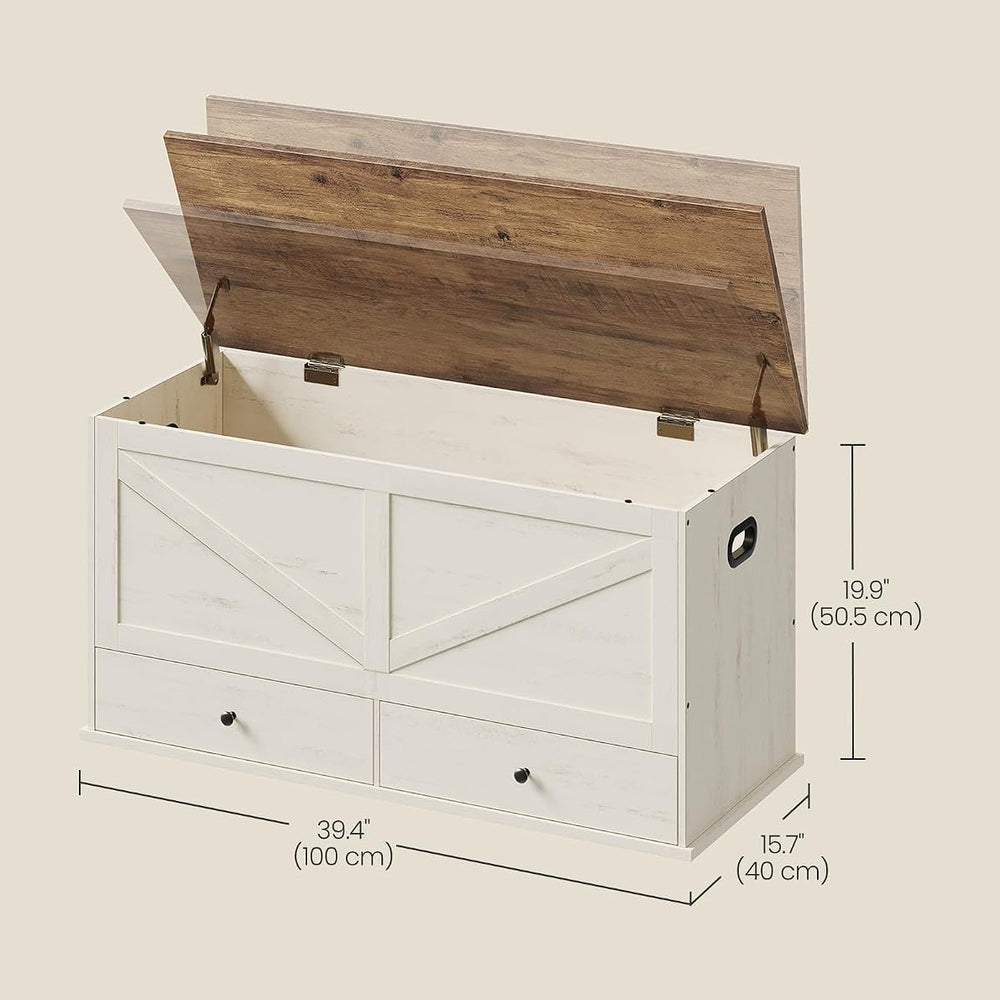 VASAGLE Storage Chest with 2 Fabric Drawers, 15.7 x 39.4 x 19.9 Inches
