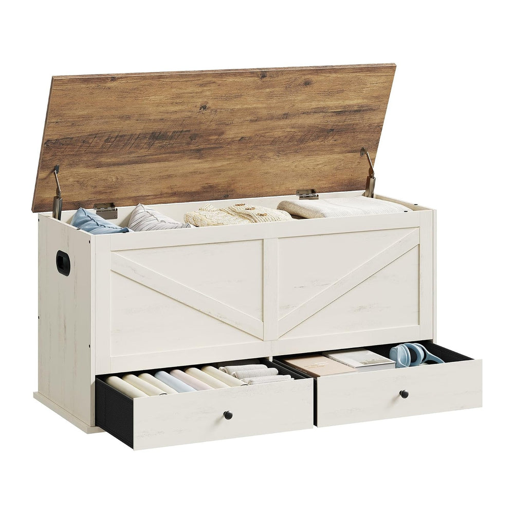 VASAGLE Storage Chest with 2 Fabric Drawers, 15.7 x 39.4 x 19.9 Inches