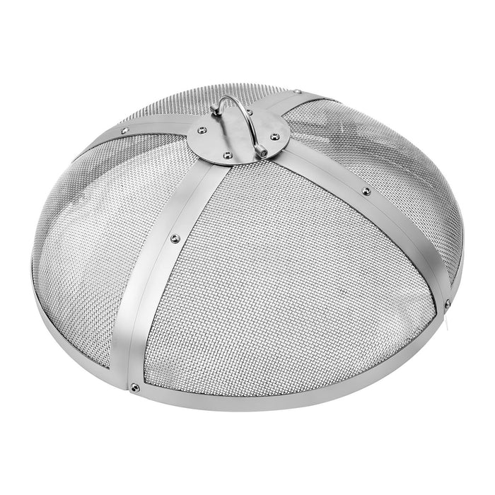 VEVOR Fire Pit Spark Screen Round 20", Reinforced Heavy Duty Steel Metal Cover, Outdoor Firepit Lid, Compatible with The Solo Stove Bonfire Ring Handle for Outdoor Patio Fire Pits Backyard