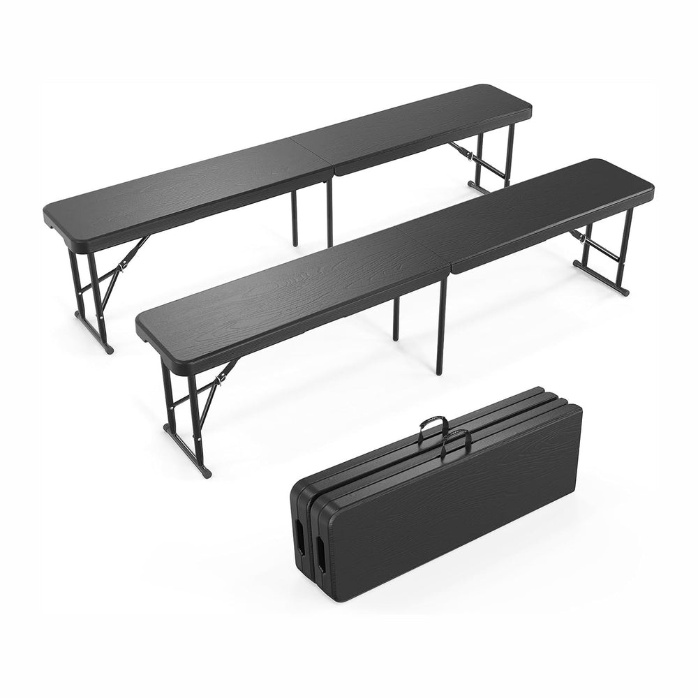 VINGLI 6 feet Plastic Folding Bench,Portable in/Outdoor Picnic Party Camping ...