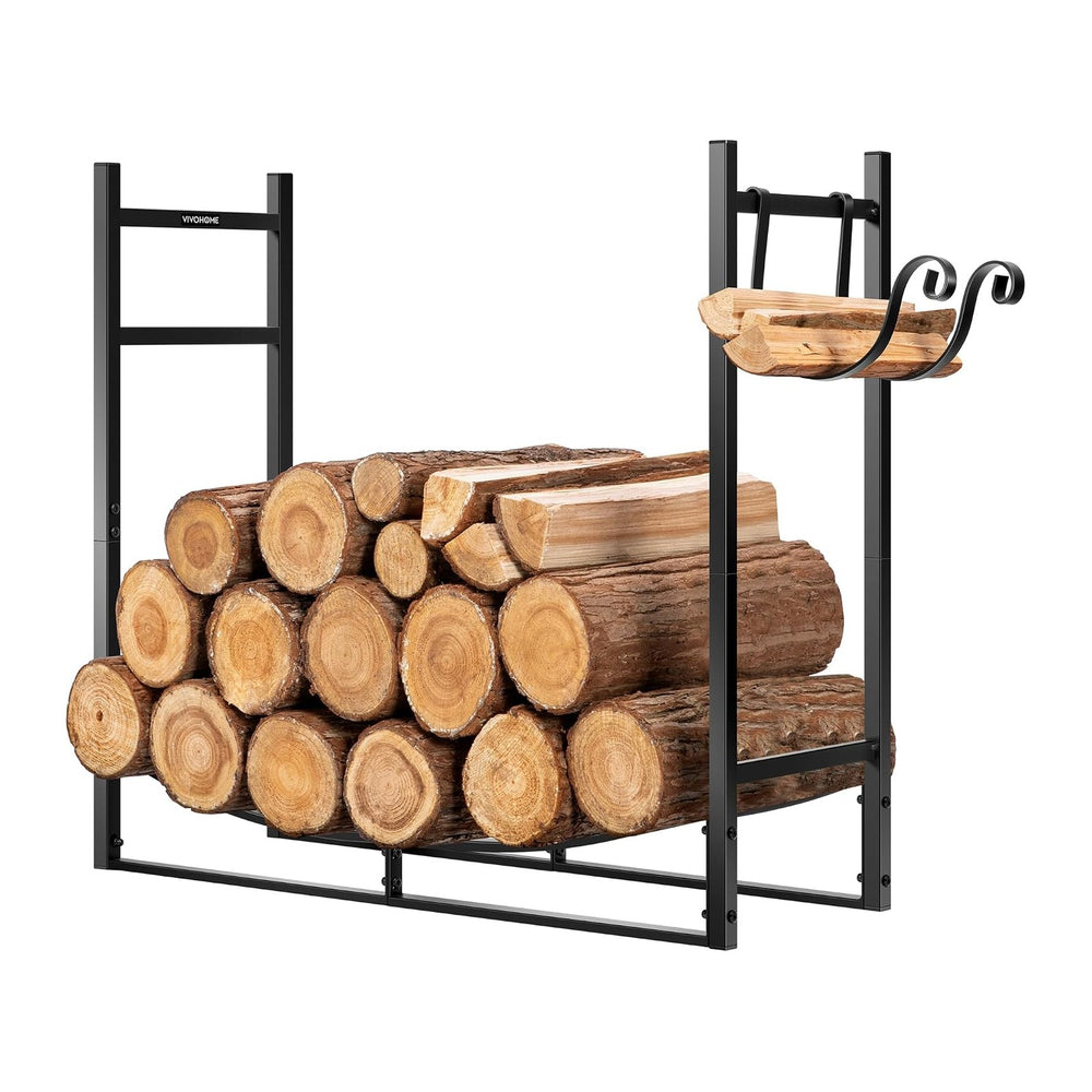 VIVOHOME 3ft Heavy Duty Indoor Outdoor Firewood Storage Log Rack with Kindlin...