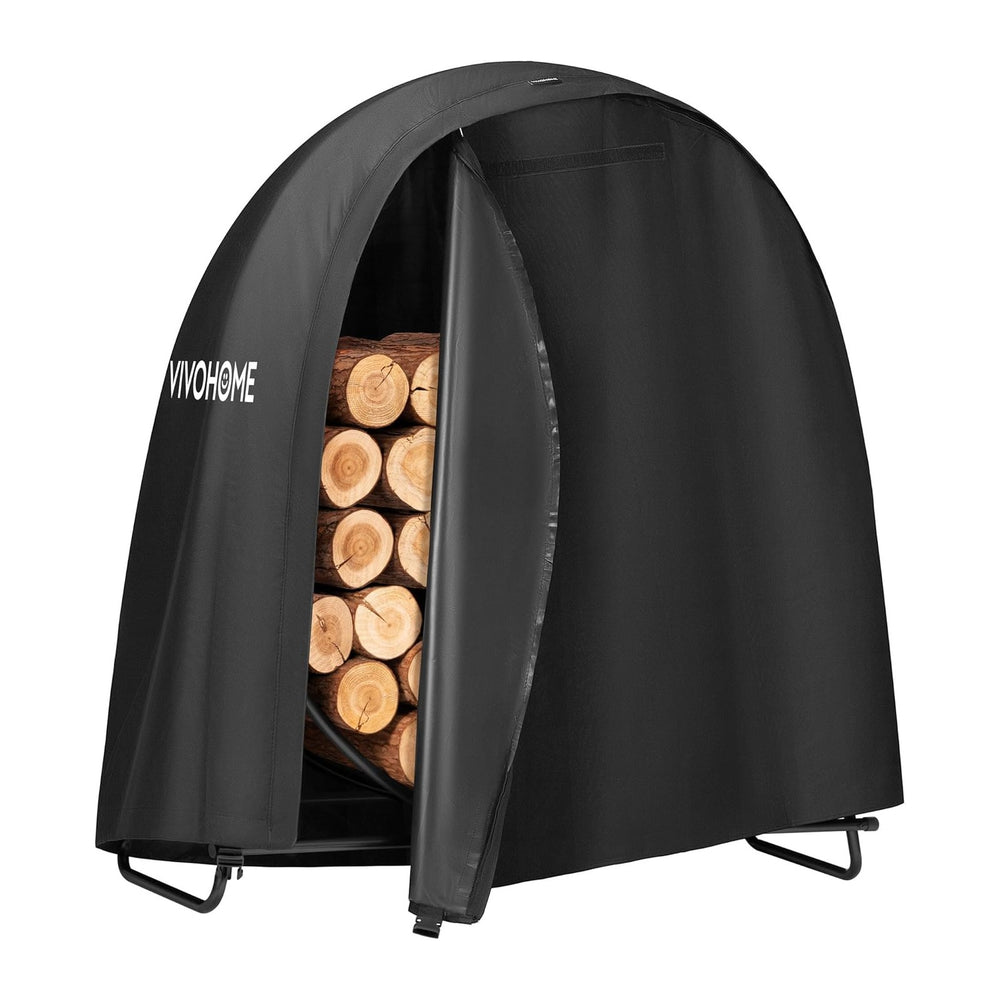 VIVOHOME 48 Inches Firewood Log Rack Hoop with Cover