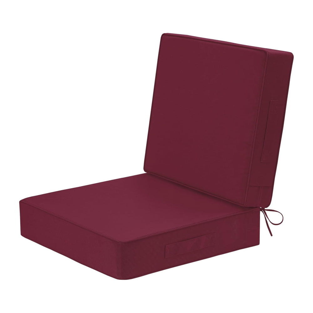 Wellsin Outdoor Deep Seat Patio Cushions, 24 x 24 Waterproof & 3-Year Fad...
