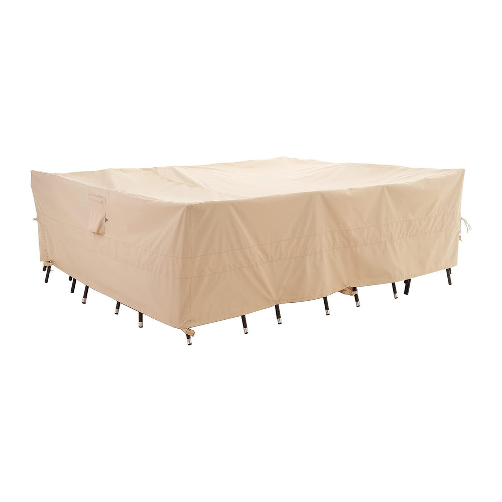 WJ-X3 Large Rectangular Outdoor Table Cover, Waterproof, 126x84x31, Beige