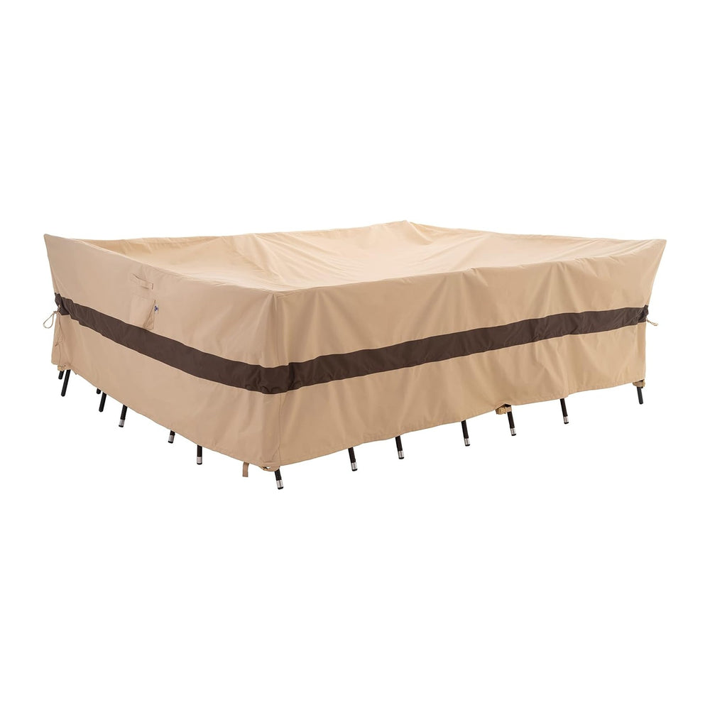 WJ-X3 XL Waterproof Patio Furniture Set Cover, 126x84x31, Beige & Coffee