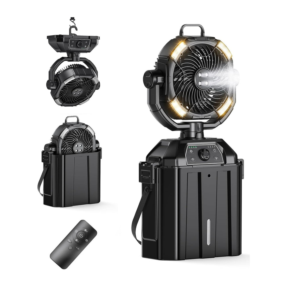 XAP Portable Misting Fan Rechargeable for Hot Weather - 9-inch Oscillating Ca...