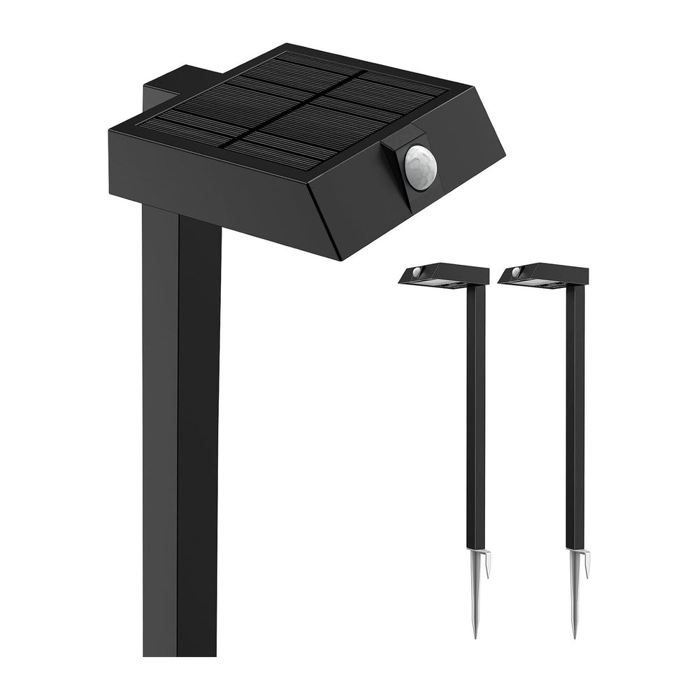 XMCOSY+ Solar Pathway Lights, 4 Pack Metal Motion Sensor Outdoor Lights