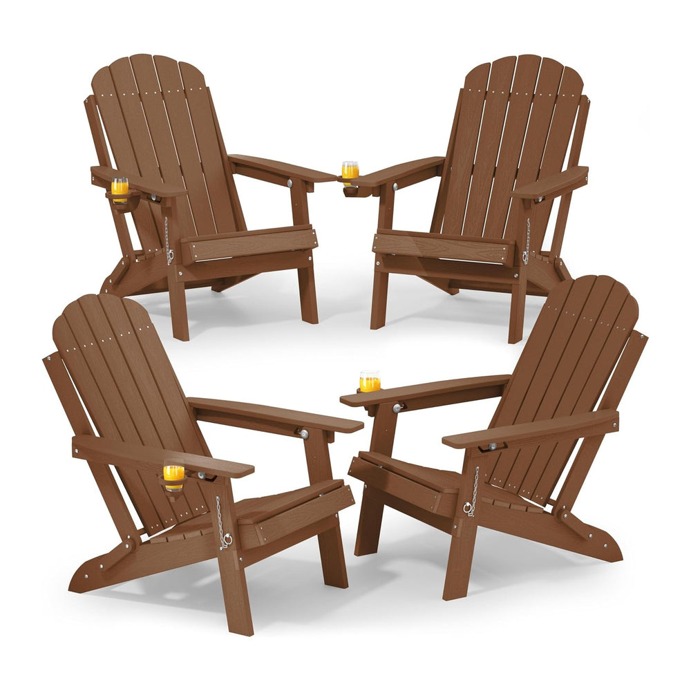 YEFU Adirondack Chairs Set of 4 for Patio: Folding Plastic Fire Pit Chair