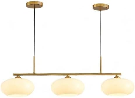 KCO Lighting Mid Century Modern 3-Light Brushed Brass Linear Pendant Light