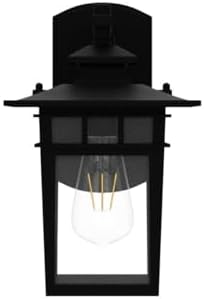 Modern Porch Light Wall Mount Black Exterior Wall Lantern for House Front Por...