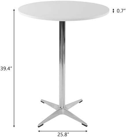 NOBPEINT Modern Round Pub Tables Bar Tables with Metal Cross Base, Wooden Coc...