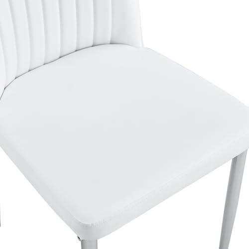 Upholstered Dining Chairs Set of 6, Mid-Century Modern Leather Dining Room Ch...
