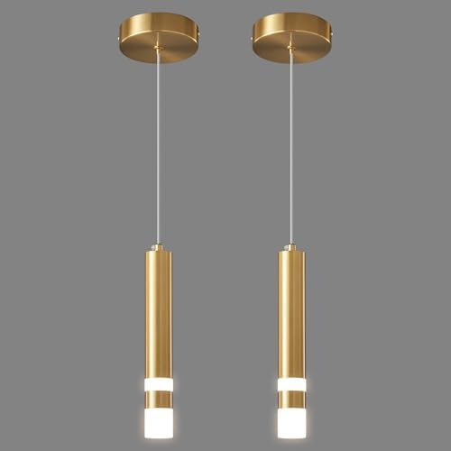 Modern Pendant Light Kitchen Fixture Dimmable LED Gold Mini Pendant Lighting ...