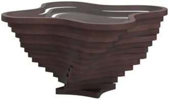 Papella Design Modern Coffee Table – Natural Walnut Veneer, Tempered Glass To...