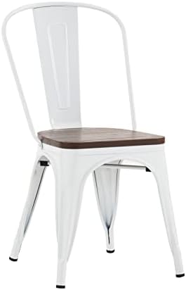 Nazhura Metal Dining Chair Farmhouse Tolix Style for Kitchen Dining Room Café...