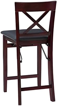 Linon Triena X Back Folding Counter Stool, Brown