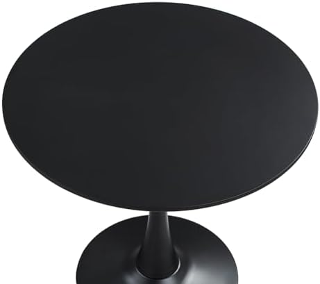 27.3" Tulip Dining Table, Black, Perfect for 2-4 People, Mid-Century Mod...