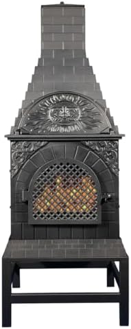 The Blue Rooster Casita Grill Chiminea Outdoor Fireplace Wood Burning Firepit...