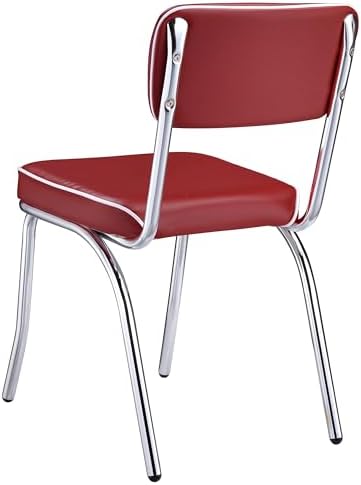 Coaster Home Furnishings Retro Set of 2 Open Back Dining Side Chairs Faux Lea...
