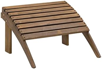Linon Home Dcor Linon Adirondack Woodstock Ottoman, Teak Stain, Acorn, 21.6&q...