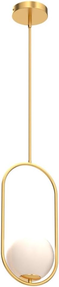 Modern Pendant Lighting Gold Hanging Light Fixture for Sloped Ceiling,Brass P...