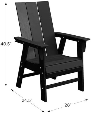 WestinTrends Ashore Outdoor Patio HDPE Plastic Modern Adirondack Dining Chair...
