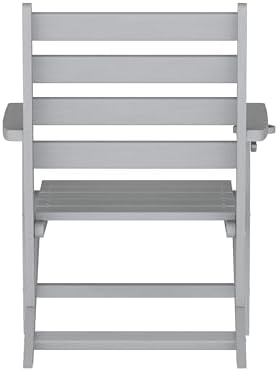 Flash Furniture HDPE Adirondack Dining Chair with Cup Holder, Gray