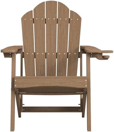 LUE BONA HDPE Adirondack Chairs Set of 2, Brown Fire Pit Chairs