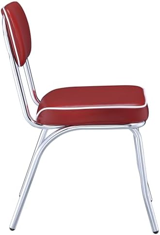 Coaster Home Furnishings Retro Set of 2 Open Back Dining Side Chairs Faux Lea...