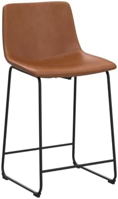 Waleaf 26 Inch Counter Height Bar Stools Set of 2, Faux Leather Bar Chairs
