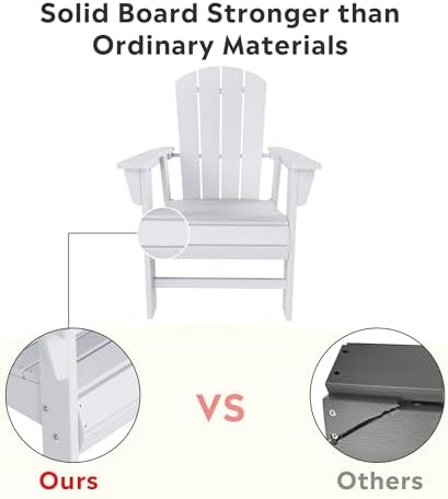 Costaelm Fire Pit Chairs, Outdoor Chair HDPE Adirondack Chair, Modern Patio P...