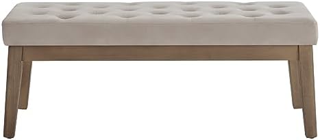 24KF Velvet Upholstered Buttons Tufted Entryway Bench with Solid Wood Leg,Bed...