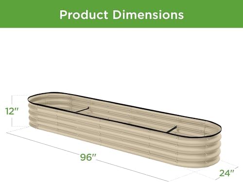 Best Choice Products 8x2x1ft Outdoor Metal Raised Garden Bed, Oval Deep Root ...