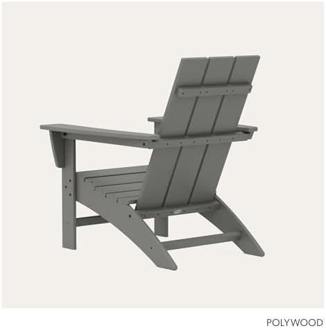 POLYWOOD Modern Adirondack Chair – All-Weather Outdoor Lawn Adirondack Chairs...