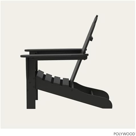 POLYWOOD AD4030BL Classic Outdoor Adirondack Chair, Black