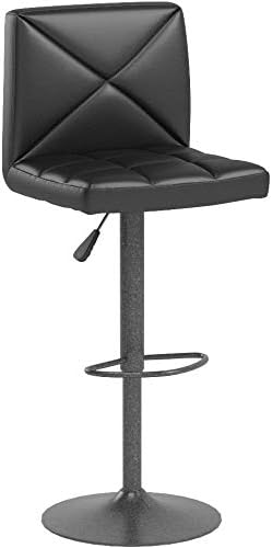 BestOffice Bar Stools Set of 2, PU Leather Swivel Bar Stools Kitchen Counter ...