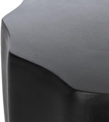 SAFAVIEH Outdoor - Jaslyn Accent Stool - Black Concrete - Modern Sculptural D...