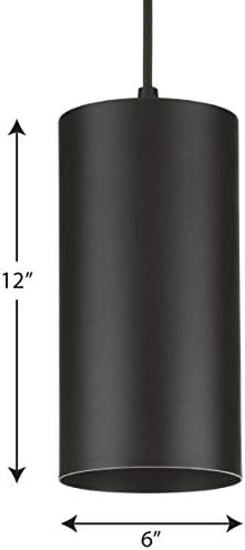 Progress Lighting Cylinder Outdoor Pendant Light, Black