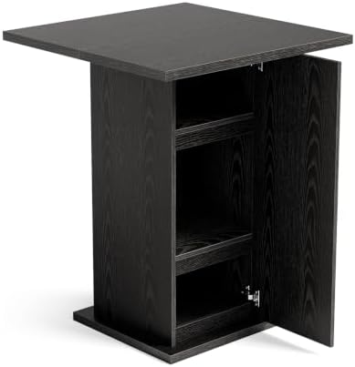 LITTLE TREE Bar Table with Storage Cabinet, 39.4" H Square High Top Pub ...