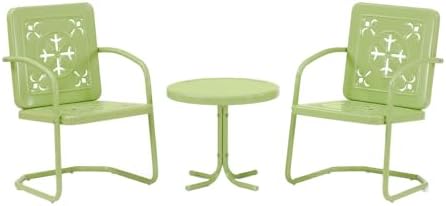 Crosley Furniture Azalea 3-Piece Retro Metal Outdoor Patio Chair Set