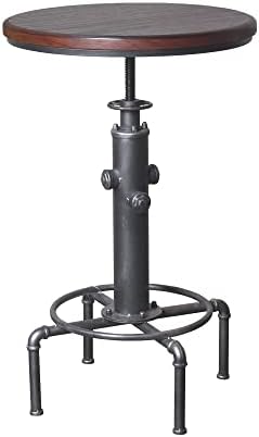 Topower Industrial Bar Table 31.5-41.3" Adjustable Pub Table Kitchen Din...