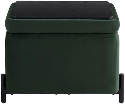 Studio Living Connor 24” Small Storage Ottoman with Reversible Tray Lid, Velv...