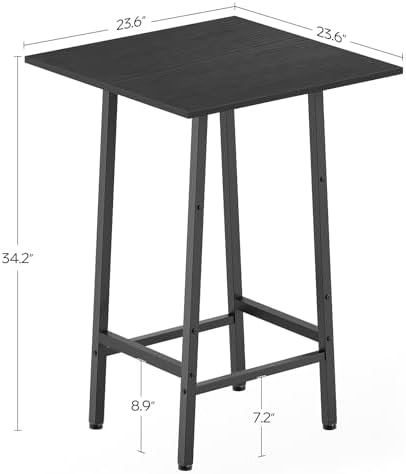 YATINEY Bar Table, Kitchen Dining Table, Bar Counter Height Table, Pub Color ...