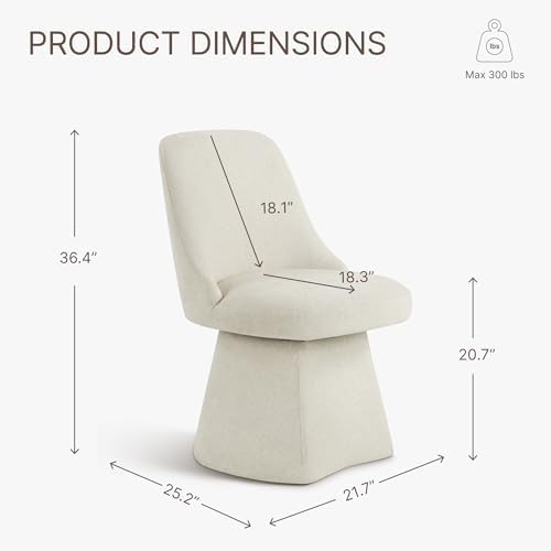 KISLOT Swivel Dining Chairs Set of 4, Upholstered Mid Century Modern Deskchai...