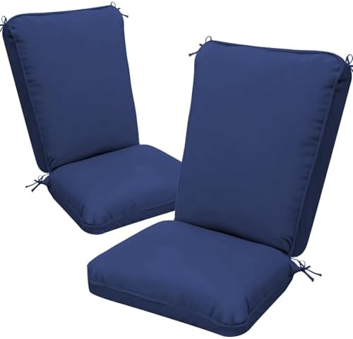 2 Pack Adirondack Chair Cushions, Waterproof & UV-Resistant Outdoor Rocki...