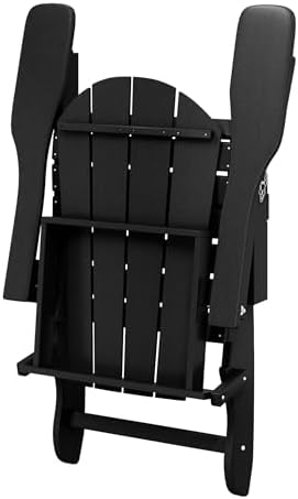 WO Home Furniture Laguna Folding Adirondack Chair, Black