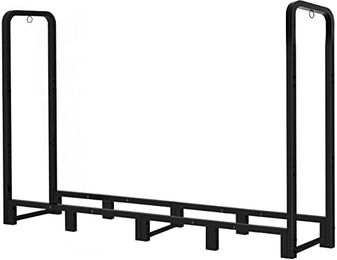 8ft Outdoor Firewood Rack, Upgraded Heavy Duty Logs Stand Stacker Holder for ...
