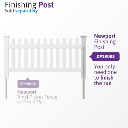 WamBam Newport Picket Fence, White Vinyl DIY No Dig Kit